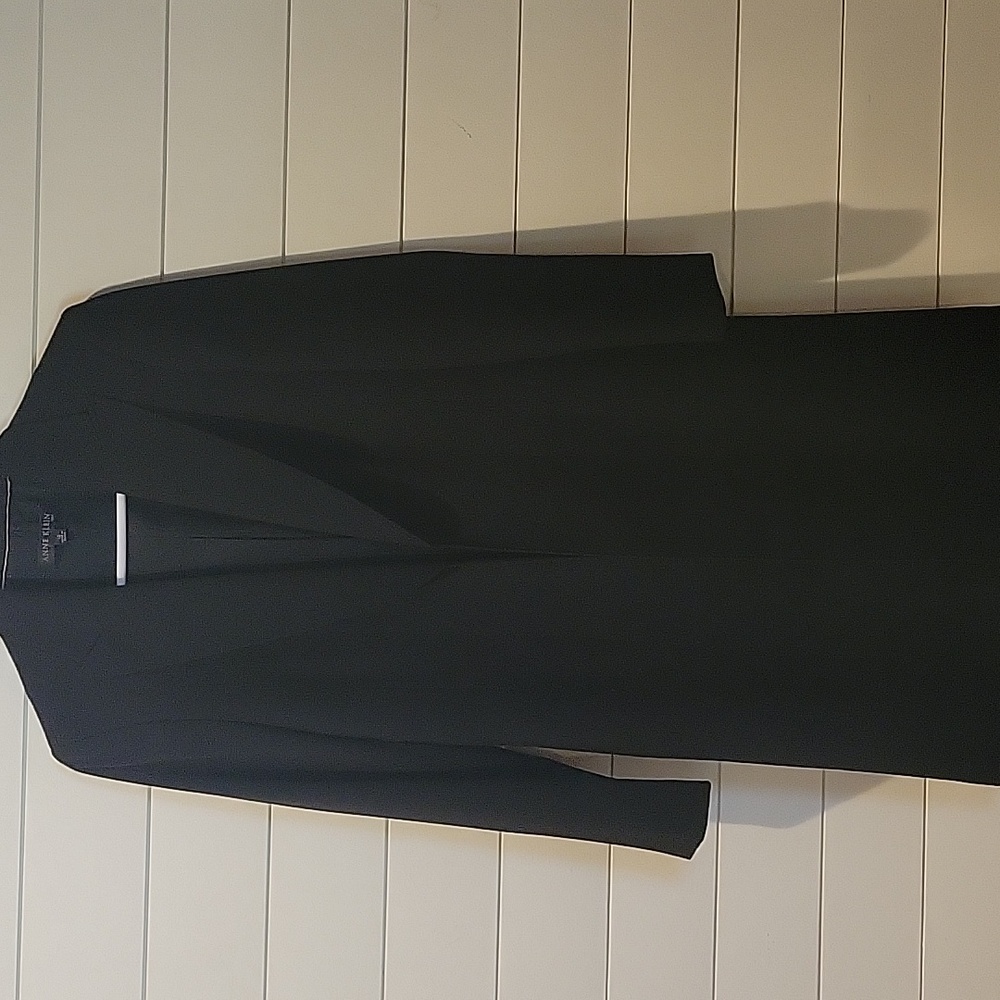 ANNE KLEIN LONG OPEN SUIT/BLAZER   12 BLACK